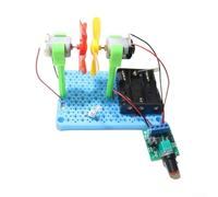 Yuanpgky Kit d'éolienne éducatif pour enfants, ensemble d'assemblage de générateur d'énergie renouvelable avec fonction de charge émettant de la lumière, apprentissage pratique des STEM (variation)