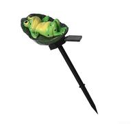 Yuanpgky Lampadaire solaire d'extérieur pour décoration de jardin - Lampe solaire grenouille en résine, 42 cm de haut paysage avec design vert et noir, idéal pour pelouse, terrasse