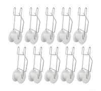 Yuanpgky Lot de 10 crochets à rouleau pour serre pour support de tomates cerises, crochet en treillis robuste pour plantes grimpantes, 15,5 x 5,1 cm, crochet en métal argenté