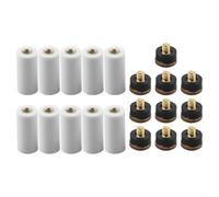 Yuanpgky Lot de 10 embouts de queue de billard avec embouts de queue de billard blancs, 12 mm à visser pour queues de billard, pointe en cuir pour un meilleur contrôle et précision, sans colle