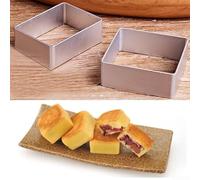 Yuanpgky Lot de 10 emporte-pièces en forme d'ananas en acier inoxydable pour biscuits, fondants, sandwichs, fromages et argiles artisanales - Moules à gâteaux carrés de 4,5 cm avec presse de 12 cm