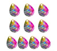 Yuanpgky Lot de 10 leurres de pêche à bruit coloré modifié aux UV en cuivre pour truite, bar, saumon, doré jaune, eau douce (poudre)