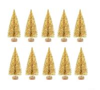 Yuanpgky Lot de 10 mini sapins de Noël en sisal - Décoration de table - 7 à 12,5 cm - Fil de chanvre - Pour village de Noël et loisirs créatifs - 7 cm