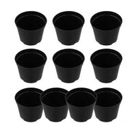 Yuanpgky Lot de 10 pots de fleurs en plastique noir avec 8 tailles, solides moulés par injection avec drainage à 2 niveaux pour jardin et extérieur (B150#)