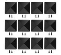 Yuanpgky Lot de 12 capuchons de poteau de clôture pyramidaux en plastique noir avec trous pré-percés pour poteaux de 10,2 x 10,2 cm, protection résistante aux intempéries pour clôture de jardin et