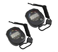Yuanpgky Lot de 2 chronomètres numériques pour entraînement sportif, avec 2 tours de mémoire et précision 1/100 seconde, grand écran visible au soleil, compatible avec course à pied, natation, salle