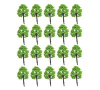 Yuanpgky Lot de 20 arbres miniatures pour diorama de chemin de fer et paysage de guerre, feuillage artificiel en plastique vert de 9 cm et 5 cm de haut, pour décoration de jardin miniature (H = 5 cm)
