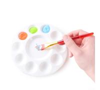 Yuanpgky Lot de 20 palettes pour enfants avec 10 puits et grande zone de mélange, en plastique blanc durable pour les activités artistiques en classe et la peinture en plein air