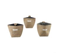 Yuanpgky Lot de 3 sacs de rangement muraux en coton et lin avec poignée de suspension pour l'organisation de la maison, pots de fleurs, livres et magazines dans le bureau ou le salon