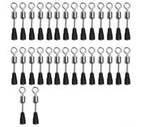 Yuanpgky Lot de 30 connecteurs pivotants à changement rapide pour pêche à flotteur, cuivre avec revêtement en PVC, compatibles avec la configuration du matériel terminal (taille L)