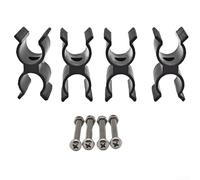 Yuanpgky Lot de 4 clips de fixation double tube Bimini de qualité marine, accessoires de bateau, support de tige de serrage pour tige de 2,2 à 2,5 cm de diamètre en plastique noir