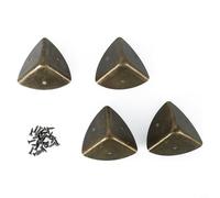 Yuanpgky Lot de 4 protections d'angle en métal bronze de 40 mm pour boîtes en bois, coffres, coffres et tables avec bords arrondis et trous pré-percés pour une installation facile