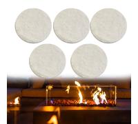 Yuanpgky Lot de 5 couvertures de sécurité en fibres de calcium-magnésium-silicate pour cheminées au bioéthanol et brûleurs à gel, haute résistance 1206 °C, blanc rond