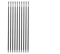 Yuanpgky Lot de 5 rayons plats droits pour rayons de vélo - Rayons noirs en acier pour remplacement de roue, compatibles avec différentes tailles de jantes et moyeux, (272 mm)