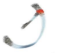 Yuanpgky Lot de 6 bas de ligne avec émerillons à clipser, bas de ligne principal de 40,8 kg et poignée d'alimentation de 25 kg, monofilament en nylon pour leurres, appâts ou hameçons, (1 tête bleue)