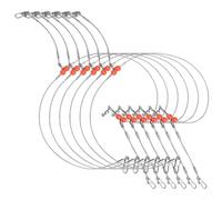 Yuanpgky Lot de 6 bas de ligne avec émerillons à clipser, bas de ligne principal de 40,8 kg et poignée d'alimentation de 25 kg, mono-filament en nylon pour leurres, appâts ou hameçons (2 têtes