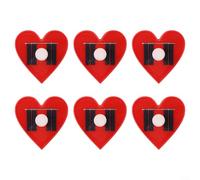 Yuanpgky Lot de 6 bougies solaires d'extérieur en forme d'amour - Étanches - Décoration de jardin pour terrasses, balcons et campings - Rouge