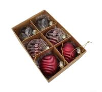 Yuanpgky Lot de 6 boules de Noël de 6 cm pour décoration de sapin, cérémonie de mariage, fête prénuptiale, décoration de maison, jardin (C)