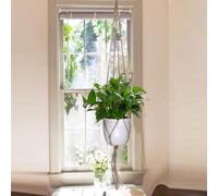 Yuanpgky Lot de 6 supports de plantes en macramé pour intérieur et extérieur | Panier vintage en corde de chanvre avec design creux | Lot de 6 supports de pot de fleurs de jardin pour balcon, mur