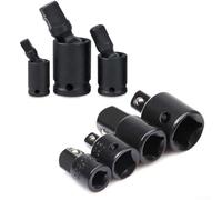 Yuanpgky Lot de 7 adaptateurs de douilles avec joint pivotant et réducteurs de 1/4", 3/8" et 1/2" pour outils pneumatiques et électriques