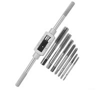 Yuanpgky Lot de 8 clés à tarauds pour poignée à cliquet réglable M12 avec jeu de tarauds en acier, compatible avec filetage M8 et M12, design antidérapant pour taraudage manuel