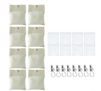 Yuanpgky Lot de 8 sacs de lestage pour rideaux d'extérieur avec pinces métalliques et sacs hermétiques en polyéthylène - Sacs de sable en toile de 425,2 g pour tonnelles, pavillons, nappes et F