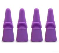 Yuanpgky Lot de bouchons de bouteille de vin en silicone avec base en acier inoxydable, joint hermétique pour bouteilles de vin, de bière, matériau flexible de qualité alimentaire (violet)