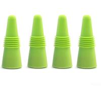 Yuanpgky Lot de bouchons de bouteille de vin en silicone avec base en acier inoxydable, joint hermétique pour bouteilles de vin, de bière, matériau flexible de qualité alimentaire (vert)