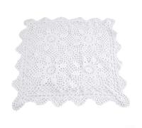 Yuanpgky Napperon carré vintage en dentelle de coton au crochet pour table à manger, café, restaurant - 40 cm/60 cm, blanc ou beige (blanc 40 cm)