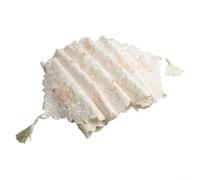 Yuanpgky Napperon vintage en dentelle - En coton blanc brodé - Pour mariage, fête et décoration d'intérieur, 40 x 150 cm, réutilisable et lavable (40 x 176 cm)
