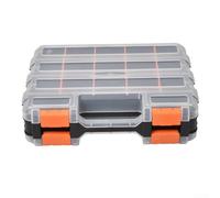 Yuanpgky Organiseur à outils double face en plastique avec 30 séparateurs amovibles et couvercles transparents pour le rangement du matériel, des vis, des écrous, du matériel de pêche et des