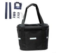 Yuanpgky Panier avant amovible avec dragonne, 35 x 27 x 26 cm, sac pliable pour guidon de montagne pour vélo, polyester 600D avec cadre en alliage d'aluminium, compatible avec (noir)