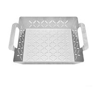 Yuanpgky Panier de barbecue en acier inoxydable | Poêle à griller polyvalente avec design ventilé pour légumes et petites morceaux de viande | Pour un nettoyage facile et une répartition homogène de