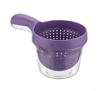Yuanpgky Passoire double couche avec poignée pour laver et égoutter les fruits et légumes, verrouillage sécurisé pour éviter les déversements, passe au lave-vaisselle (violet)
