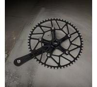 Yuanpgky Pédalier creux ultraléger 130BCD 50-58T avec plateau CNC AL7075 pour vélos de route, pliables et électriques, manivelle de 170 mm, compatible avec 9/10/11 vitesses (manivelle noire + 56T)