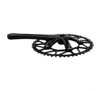 Yuanpgky Pédalier creux ultraléger 130BCD 50-58T avec plateau CNC AL7075 pour vélos de route, pliables et électriques, manivelle de 170 mm, compatible avec 9/10/11 vitesses (manivelle noire + 52T)