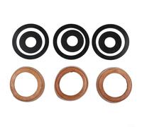 Yuanpgky Pièces de rechange pour poignée modèle 75, manchons de piston en cuir et joints toriques, 3 pièces de manchette + 6 anneaux d'étanchéité en caoutchouc (2 tailles), marron et noir