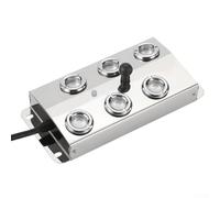 Yuanpgky Plaque d'atomiseur pour bassin à poissons pour paysage aquatique extérieur et rocailleux, brumisateur en acier inoxydable avec 8 têtes, DC 45 V pour système de brume de jardin (six têtes)