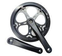 Yuanpgky Plateau de pédalier simple pour vélo 48T, 52T, 40T avec plaque de protection pour pédalier à trou carré, noir, longueur 170 mm (52T)