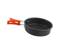 Yuanpgky Poêle à frire pliable en aluminium pour 2 à 3 personnes avec poignée anti-brûlure et sac de rangement, ustensile de cuisine d'extérieur léger (petit)