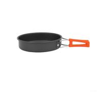 Yuanpgky Poêle à frire pliable en aluminium pour 2 à 3 personnes avec poignée anti-brûlure et sac de rangement, ustensile de cuisine d'extérieur léger (grand)