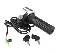 Yuanpgky Poignée d'accélérateur électrique 36 V 48 V 60 V avec indicateur d'alimentation et verrouillage à clé pour scooter, vélo électrique, moto, contrôle général du guidon, 158 cm, métal et
