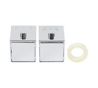 Yuanpgky Poignée de commande de douche carrée en finition chromée, poignée thermostatique pour mitigeur bain-douche avec 20 cannelures et axe de 3,75 cm