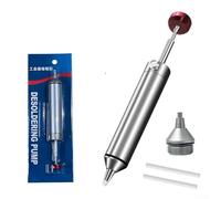 Yuanpgky Pompe à dessouder en métal avec aspirateur haute pression, buse en silicone résistant à la chaleur et tube de rechange pour retrait de composants de carte PCB (argent)