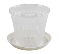 Yuanpgky Pot de fleurs en plastique transparent contrôlé par les racines avec stomates - Excellent drainage et circulation de l'air - Pour diverses plantes - Support inclus - 11 cm