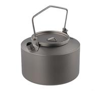 Yuanpgky Pure Ti Bouilloire 980 ml avec poignée pliable, bouilloire de camping ultra légère pour randonnée en plein air et voyage, cafetière à chauffage rapide compatible avec (style givré)