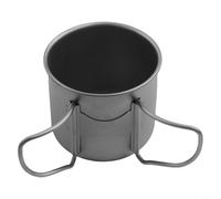 Yuanpgky Pure Ti Tasse portable avec poignée pliable, 200 ml à 750 ml, pour camping, pique-nique, randonnée, voyage, vaisselle légère et antirouille, couvercle inclus (200 ml sans couvercle)
