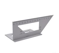 Yuanpgky Règle à angle droit en alliage d'aluminium de 45/90 degrés pour le travail du bois avec plage de mesure de 150 mm et échelle standard claire (argent)