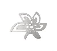 Yuanpgky Règle de bracelet en acier inoxydable avec jauge d'angle arrondie et gabarit circulaire pour bracelet en cuir Outil de mesure et de poinçonnage pour réparation de montre (D)