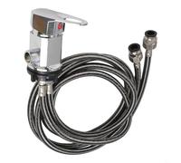 Yuanpgky Robinet mitigeur de douche à levier unique avec sortie de 1,27 cm et tuyau de 1500 mm, construction en alliage de zinc et acier inoxydable pour caravanes et camping-cars (noir)